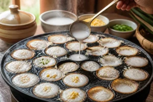 Recette khanom krok, les crêpes thaïes au lait de coco
